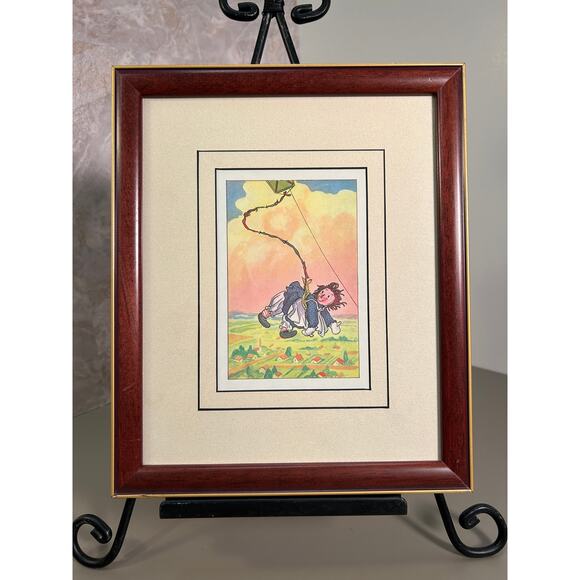 Midcentury graphic Art, Raggedy Ann Doll Classic Book - custom framed lot of two - Picture 3 of 4